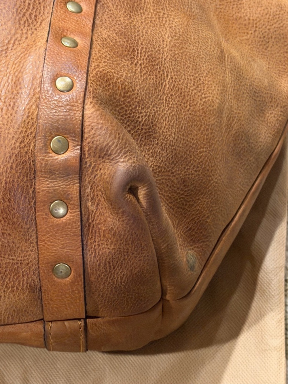 Patricia Nash Brown Genuine Italian Leather Studded Tote Bag - Picture 8 of 15